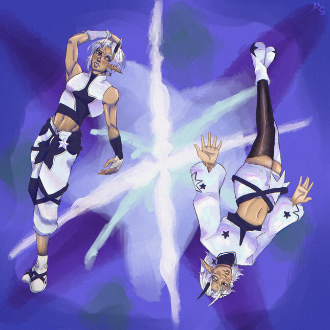 Rendition of characters designed by a friend of mine, Xinglaive