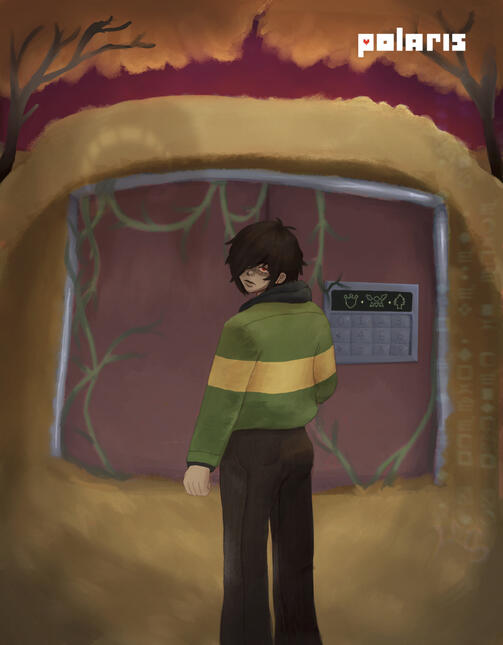 Fan art of Kris from Deltarune